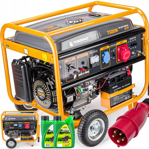 Преносим трифазен генератор Powermat 7500 W бензин