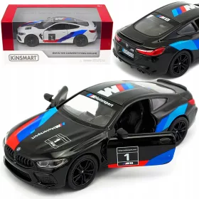    МЕТАЛНА КОЛА BMW M8 COMPETITION LIVERY МЕТАЛНА КОЛА МОДЕЛ 1 38 + КУТИЯ ЗА КОЛА МОДЕЛ НА КОЛА KINSMART