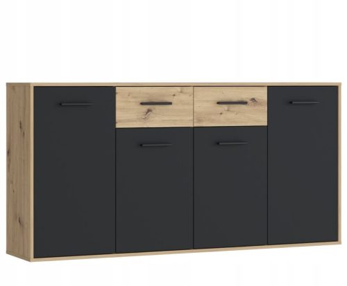  Скрин Furniture Design JAKKI241M7 163 x 35 x 88 см черен, занаятчийски дъб