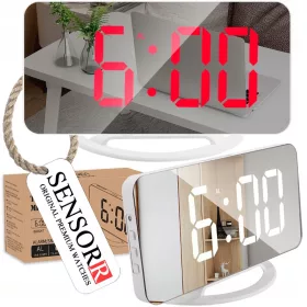   ЕЛЕКТРОНЕН LED ЧАСОВНИК БУДИЛНИК СТОЯЩ НАСТОЕН ЧАСОВНИК СЕНЗОР ЗА СВЕТЛИНА