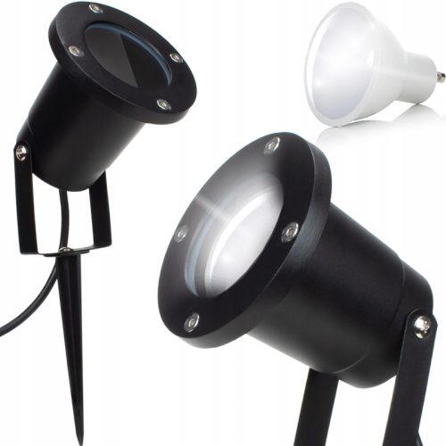  Соларна лампа за вграждане Decorya черна 31см 1бр + GU10 LED крушка 5W 400lm 4000K неутрално бяла