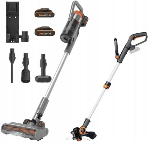  Worx Set WX038 Вертикална прахосмукачка + тример WG163E.9 с батерии
