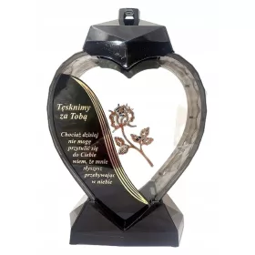   Елегантна черно-златна лампа за памет с надпис "Тъгуваме за теб"