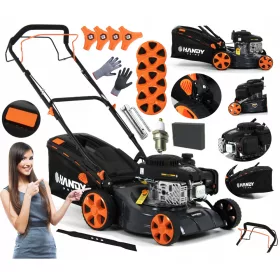    Удобна бензинова косачка Prime с кош, капацитет 123 cm³. кош 40л, ширина на косене 40см