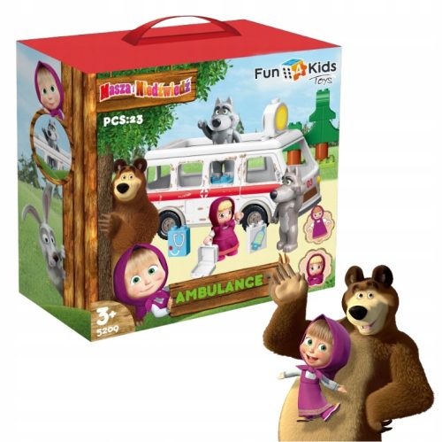  Masha and the Bear Blocks Ambulance Линейка играчка за деца, хит подарък