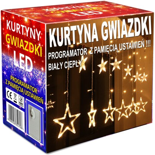  СВЕТЕЩА ЗАВЕСА LED ЗВЕЗДИ Коледни лампички