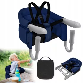    Сгъваем бебешки стол Aufun, бустер седалка, син