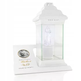   Персонализирана Поставка със Свещ за Гроб на Баба или Дядо