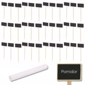    36× Черна стояща дъска 5 х 15 см 1 бр. + тебешир MemoBe 1 бр.