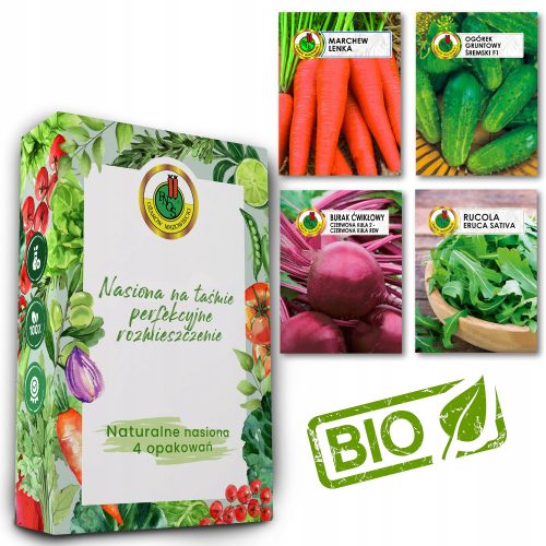  СЕМЕНА ЗА ЗЕЛЕНЧУЦИ PNOS КОМПЛЕКТ ЦВЕКЛО, РУКОЛА, МОРКОВ, КРАСТАВИЦА 4Х ПАКЕТКИ