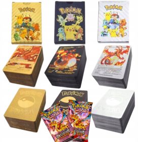    POKEMON Cards 3in1 165 части Златен Черен Сребърен Комплект + 3× OBSIDIAN FLAMES Карти Pokemon 1 саше с 10 карти
