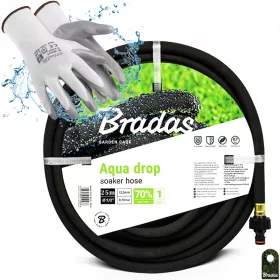    Bradas Aqua Drop 25 м капков маркуч + ръкавици Stalco 47359 размер 10 - XL 1 чифт