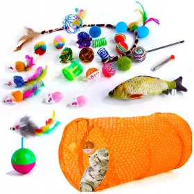    Котешка играчка с котешка трева Catit Toy Set 28 елемента For Cat + Cat Toy Cat Scratcher