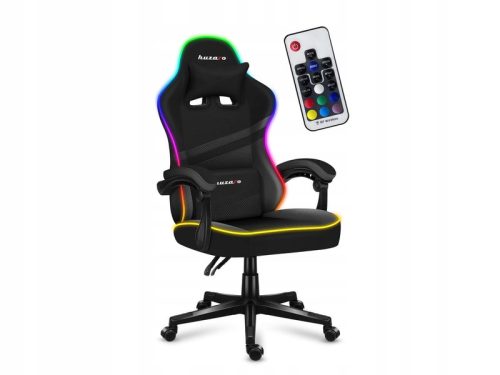  Геймърски стол Huzaro Force 4.4 RGB BLACK, черен плат