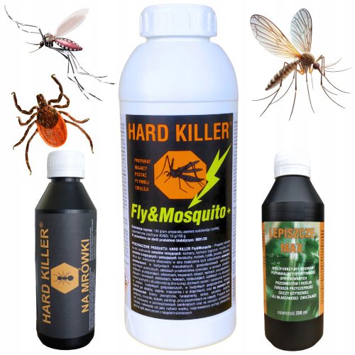  Течност против кърлежи, комари, мравки, оси, паяци, бълхи Hard Killer 1000 ml