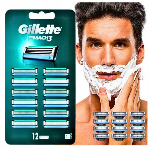  Gillette Mach 3 пълнители за ножчета за самобръсначка Mach3 12 броя ефективни