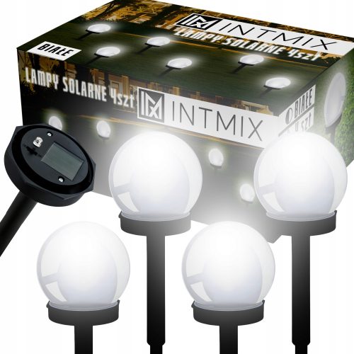  Соларна лампа за вграждане INTMIX, бяла, 34 см, 4 бр.