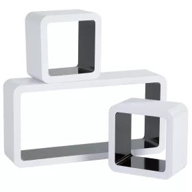    МДФ етажерка TecTake 42 х 10 см бяло, черно