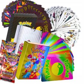    POKEMON CARDS 3in1 165 части RAINBOW BLACK SILVER + 2× Pokemon карти OBSIDIAN FLAMES 1 саше с 10 карти