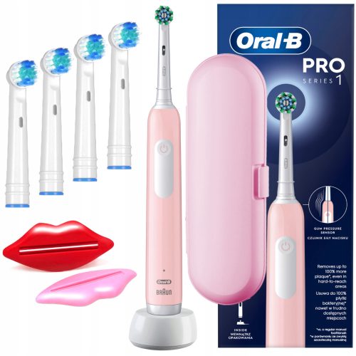  Ротационна електрическа четка за зъби Oral-B Pro 1 Pink Cross Action + 3 други продукта