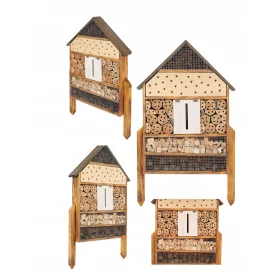    Къщичка за полезни насекоми, червени зидарски пчели, пълнеж от тръстика, H 103 см