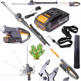    Акумулаторна електрическа ножица Powermat 41 см 20 V + ръкавици Procera, размер 8