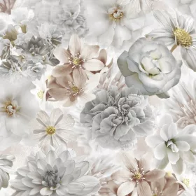    Миещ се тапет с 3D рози цветя за всекидневна