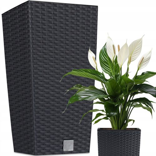  Deco4Home саксия 22,5 cm x 22,5 x 42 cm пластмаса антрацит