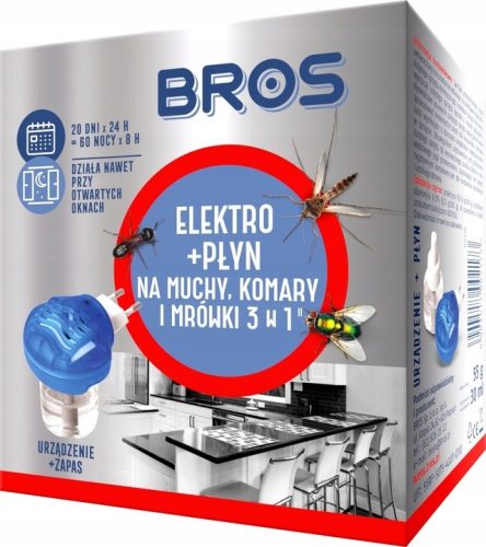 Течност против комари, мравки, мухи Bros 0,25 кг 30 мл + ФОЛИО Еднократни ръкавици MASTER HDPE 2 бр/чифт