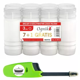   BISPOL Парафинов пълнител за свещи WP3 72h, 8 броя + Прибираща се запалка безплатно!