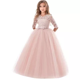    ОФИЦИАЛНА РОКЛЯ ЗА СВАТБЕНО ПРИЧАСТИЕ ДЪЛГА ЕЛЕГАНТНА ДАНТЕЛА 140