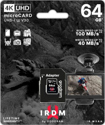  GOODRAM IRDM 64GB microSD карта памет + адаптер