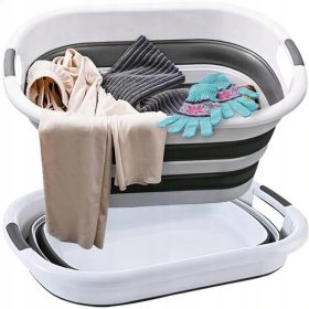    Стоящ кош за пране Orion 38л, бял, нюанси на сиво и сребристо