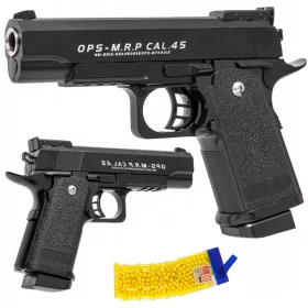    МЕТАЛЕН ПИСТОЛЕТ ЗА ПЛАСТМАСОВИ ТОПКИ РЕПЛИКА COLT METAL + 800 ТОПЧЕТА