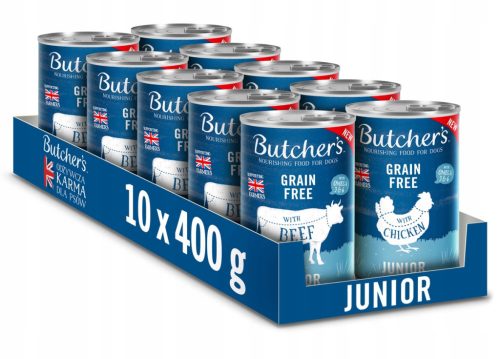  Butcher's Original Junior, храна за кучета, микс от вкусове 10x400гр