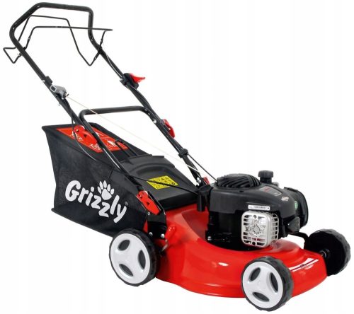  Бензинова косачка Grizzly с кош, капацитет 125 cm³. 50 л кош, ширина на косене 42 см