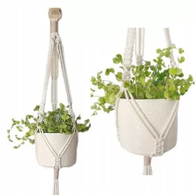    ДОМАШНА ТЕРАСА ПОЛСКА ЛЕХА от връв 90 см, модел ПРОЛЕТ, макраме за саксия