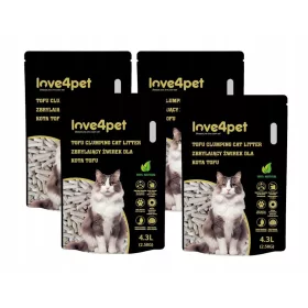    Love4pet Екологична котешка тофу за натрупване на бучки 2,5 кг 4,3 л
