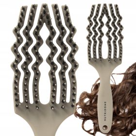    Четка за коса с ЕСТЕСТВЕНИ косъмчета от глиган, сиво-кафява SMOOTHES TAUPE