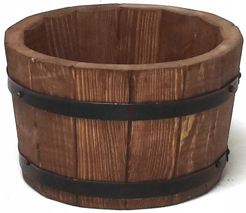  Саксия за цветя Drewdon 28 cm x 28 x 17 cm диаметър 28 cm дървени нюанси на кафяво и бежово