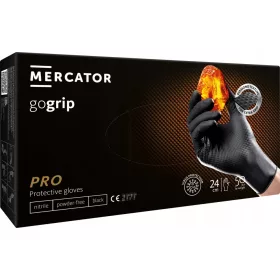   Ръкавици Mercator Medical GO GRIP BLACK EXTRA STRONG размер 9 - L 25 чифта