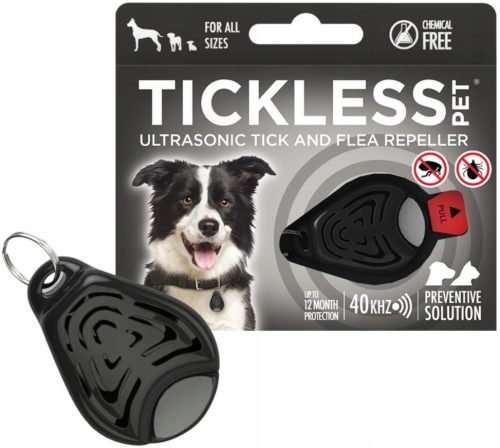  Tickless Pet ултразвукова защита срещу кърлежи и бълхи за кучета Черна