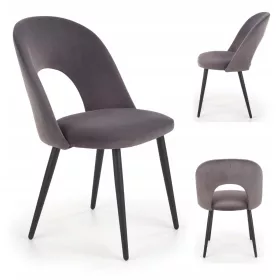    Стол Halmar, кадифе, нюанси на сивото, 1 бр.