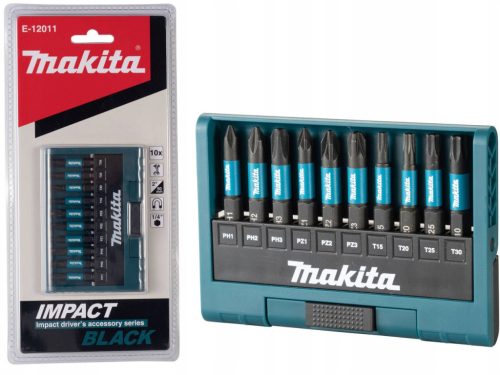  Комплект битове Makita E-12011 Impact Black 10 бр.
