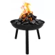 ГРАДИНСКИ ОГЪН ЗА СКАРА ЗА ЛАГЕРЕН ОГЪН 57 СМ ГОЛЯМА СТОМАНЕНА ЧЕРНА КУПА BBQ 1006