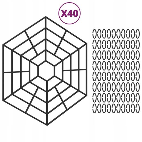  VidaXL Защитни решетки за езерце, 40 бр., черни,