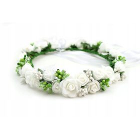    Венец за причастие 2024 бял с перли