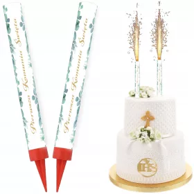    ФОНТАН ЗА ТОРТА КОМУНИЯ Race First Holy COMMUNION Листа 18см 2 бр.