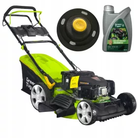   Бензинова косачка Green Tiger с кош, капацитет 139 cm³. кош 62 л, ширина на косене 46 см