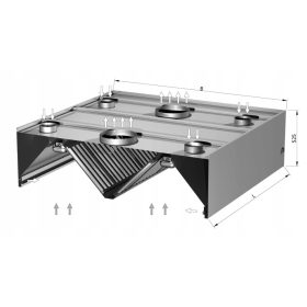   КЕТЪРИНГ Аспиратор КОМПЕНСАЦИЯ И ИНДУКЦИЯ 200 Х 150